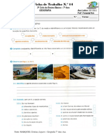 Ficha de Trabalho #14 (Evolução Do Relevo)
