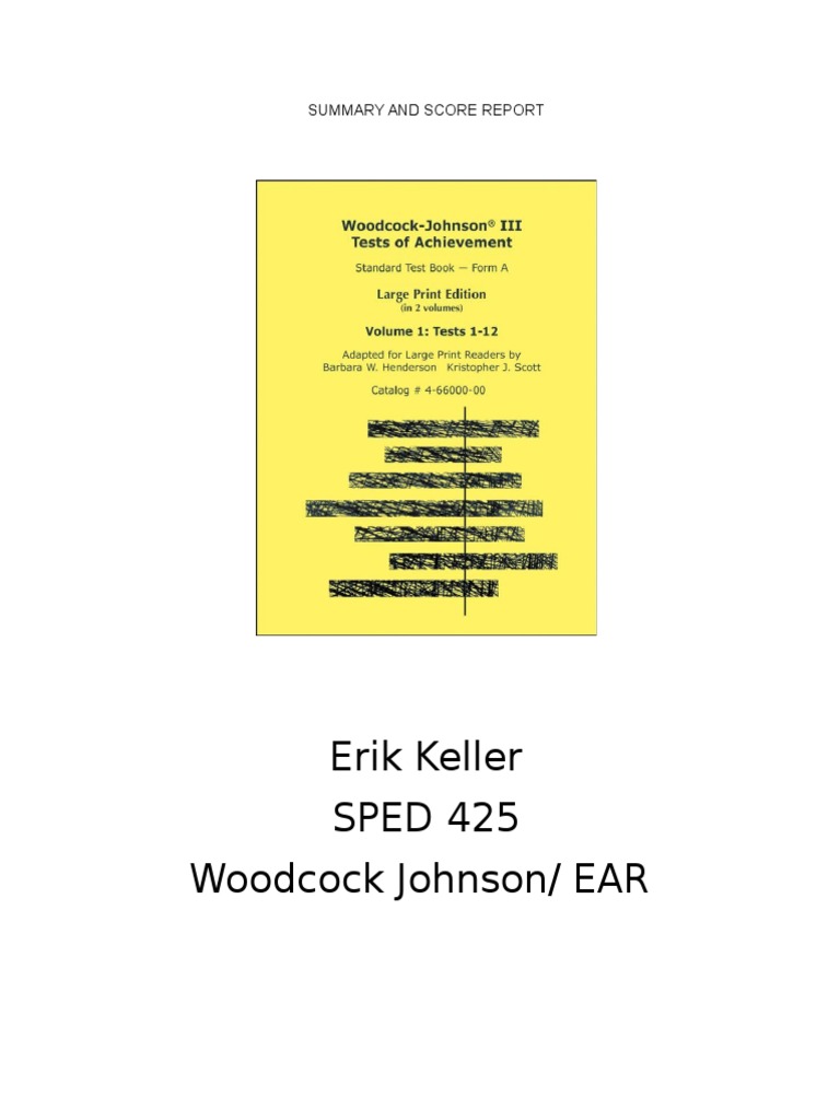 Woodcock johnson final draft with ear pdf test assessment