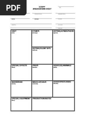 Breakdown Sheet