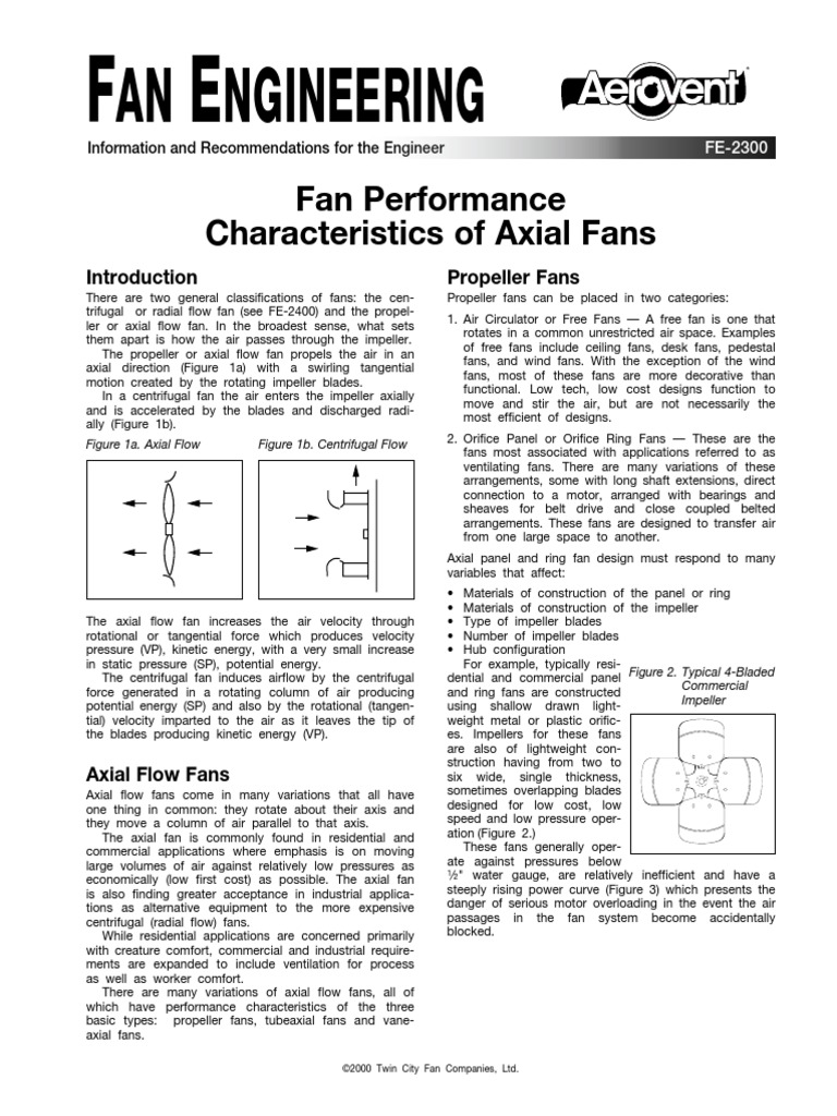 Fan Performance Characteristics of Axial Fans Fe 2300 | PDF ...
