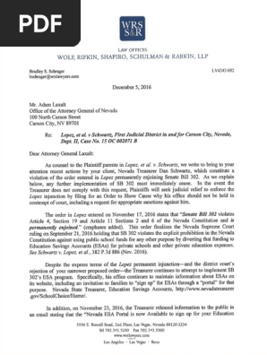 ESA Letter to Nevada Attorney General