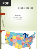 Tone at The Top: Presented By: Sulthan Hakim 145020308121003