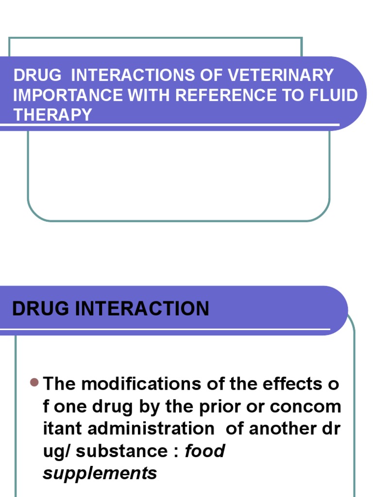 Veterinary Drug Interactions