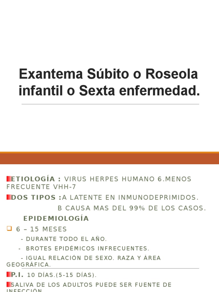 Exantema Súbito O Roseola Pdf