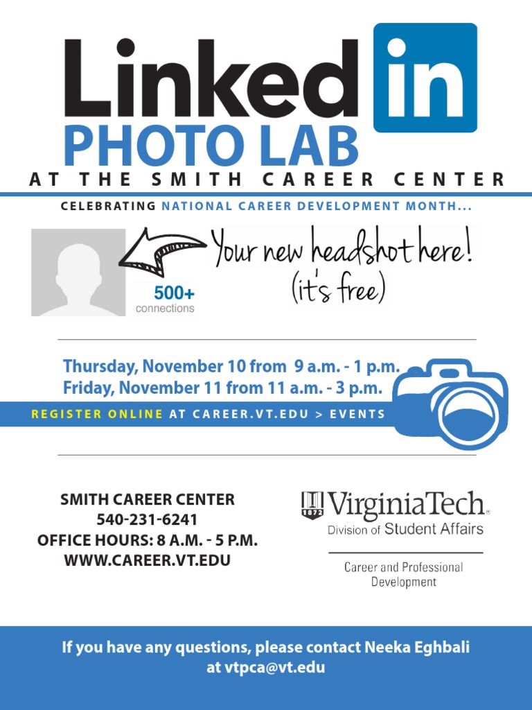 VT Career Center Photo Lab Event | PDF