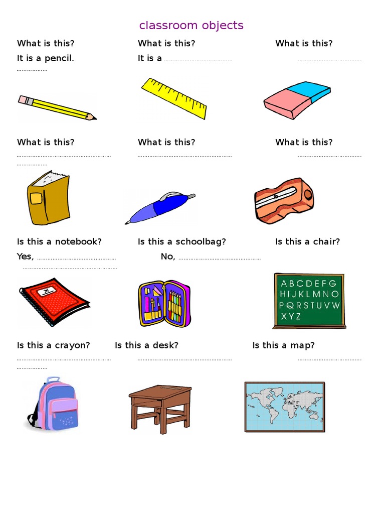 Classroom Objects: What Is This? What Is This? What Is This? It Is A ...