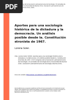 Lorena Soler (2009). Aportes Para Una Sociologia Historica de La Dictadura y La Democracia. Un Analisis Posible Desde La. Constitucion St (..)