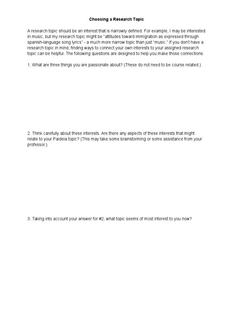 How to Choose a Research Topic | PDF | Career & Growth | Science ...