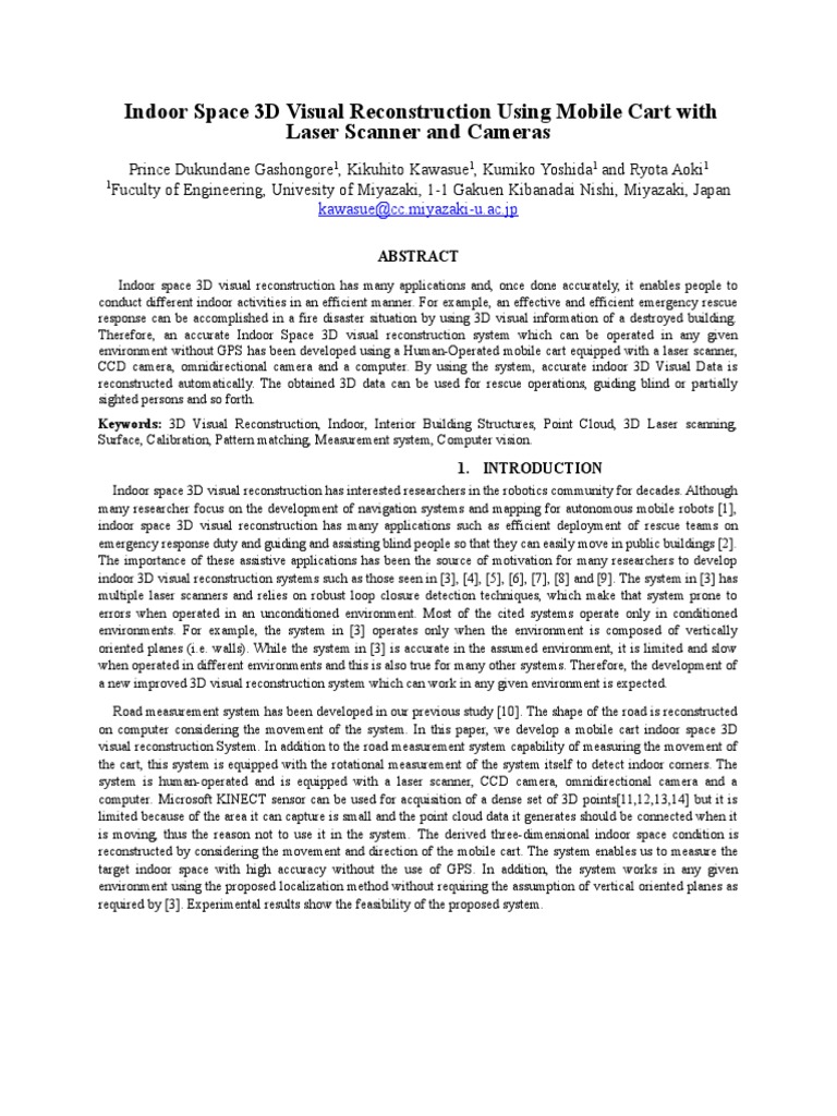 Indoor Space 3D Visual Reconstruction | PDF | Image Scanner | Accuracy ...
