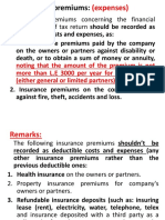Insurance Premiums Concerning The Financial (Fiscal) Year of Tax Return