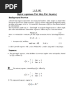 LAB # 01 Digital Sequences (Unit Step, Unit Impulse) : Background Review