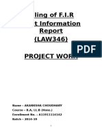 Filing of F.I.R First Information (LAW346) Project Work