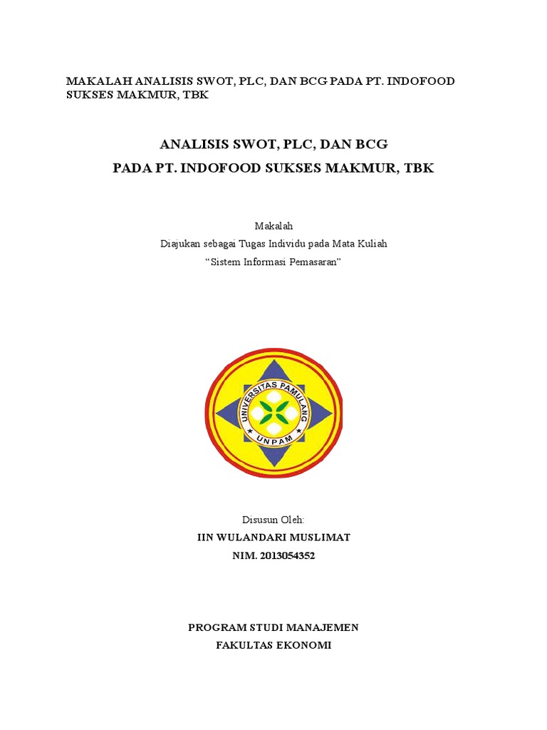 Makalah Analisis Swot