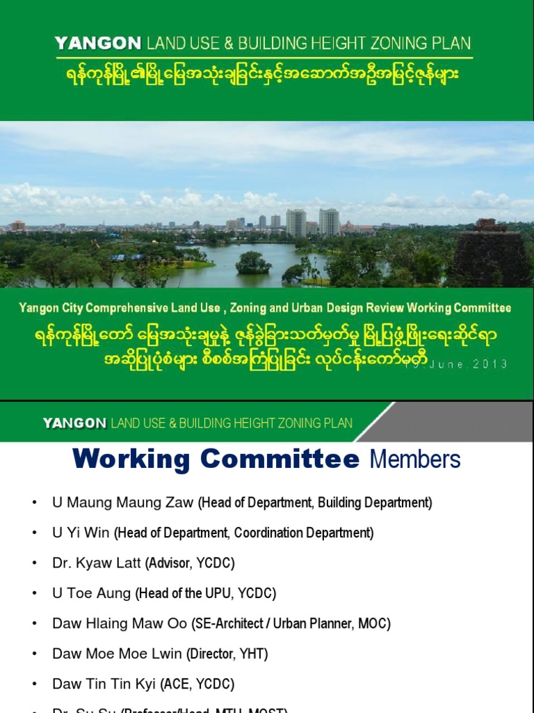 Yangon Land Use Building Height Zoning Plan1 PDF Settlement