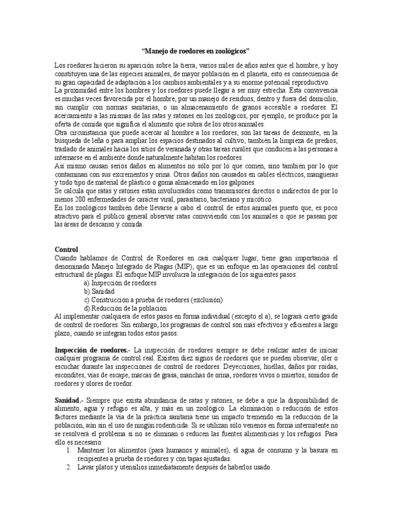Control de roedores en zoológicos | PDF | Hogar, jardinería y bricolaje ...