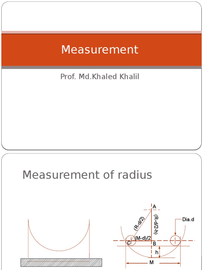 Radius Measurement Techniques in Metrology | PDF
