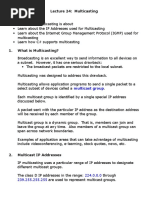 Lecture 24: Multicasting Objectives:: Multicast Group