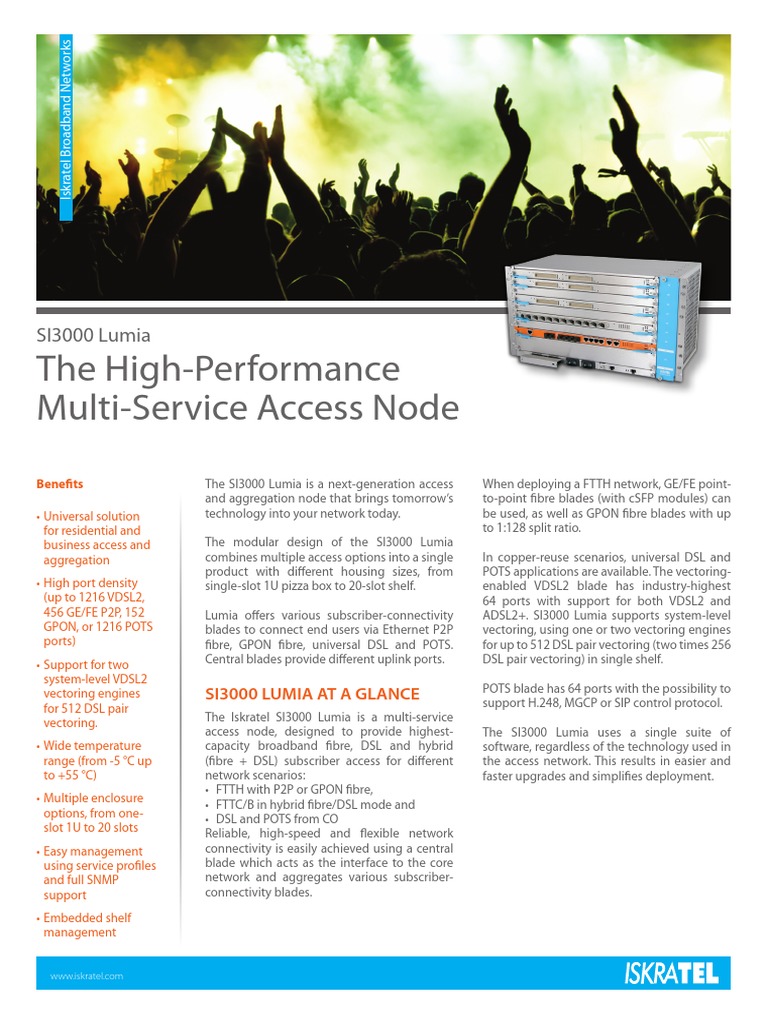 SI3000 Lumia - Leaflet en | PDF | Fiber To The X | Digital Subscriber Line