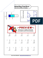 Subtracting Fractions Like Denominators No Simplifying PDF