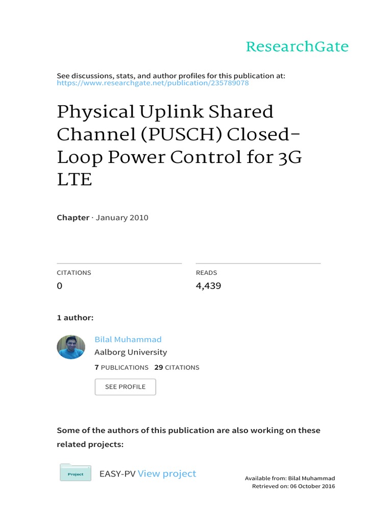 Physical Uplink Shared Channel PUSCH Closed-Loop P | PDF | Orthogonal ...