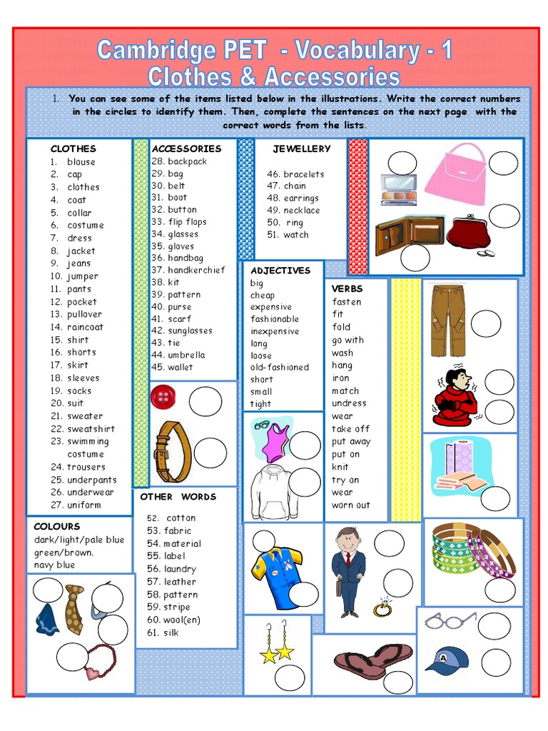 Fashion Vocabulary and Clipart Guide | PDF | Sweater | Suit (Clothing)