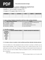 Ficha de Trabalho- Gramática