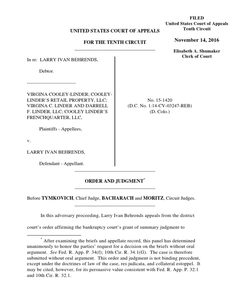 United States Court Of Appeals For The Tenth Circuit: November 14, 2016