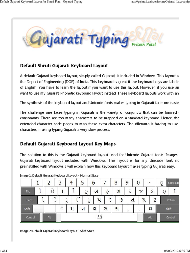 Shruti Font Gujarati Typing PDF Computer Keyboard Semiotics