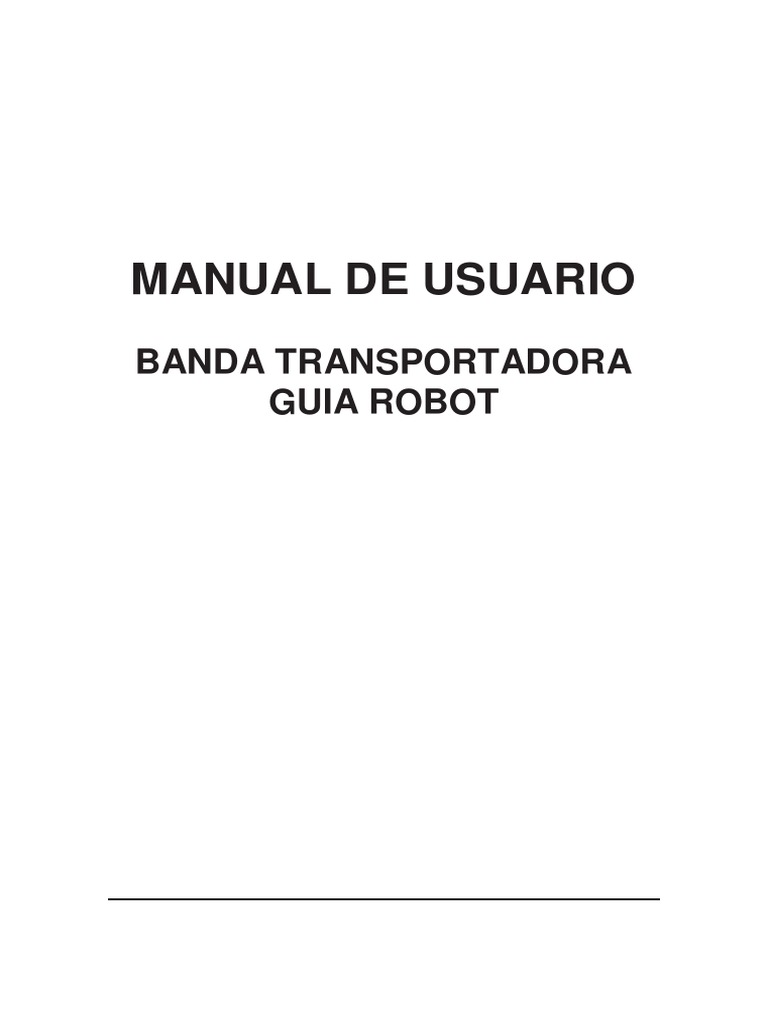 Manual Usuario Banda Guia Robot PDF | PDF | Robot | Robótica