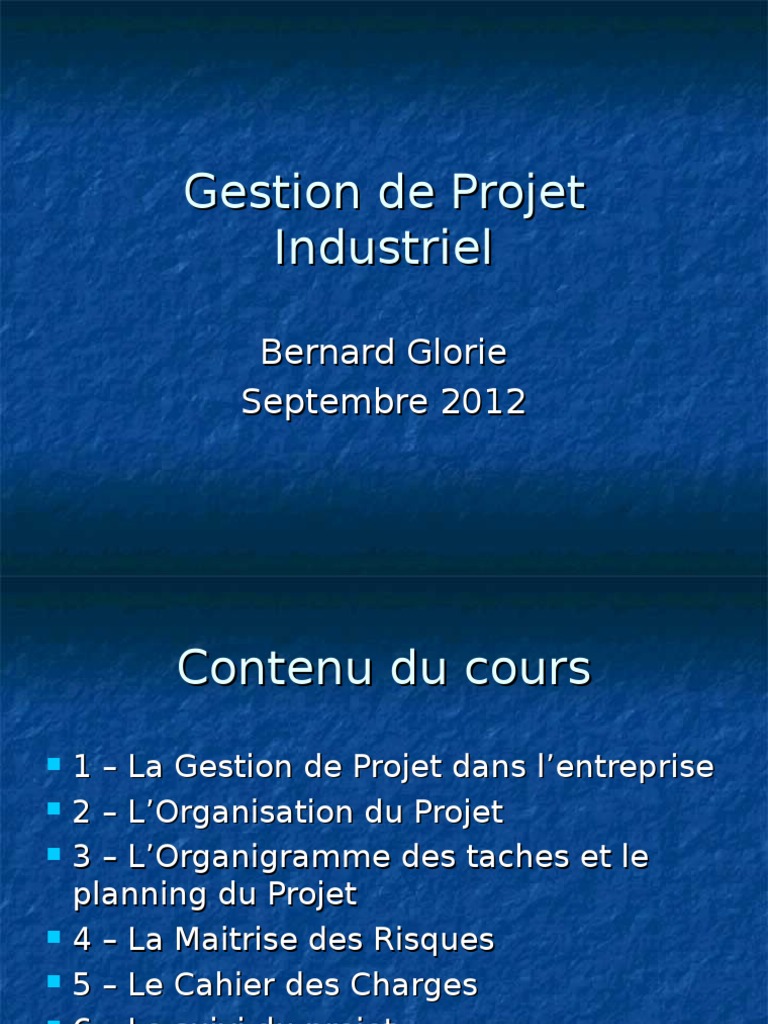 Gestion de Projet Industriel 1 | PDF | Stockage de l'énergie | Gestion ...
