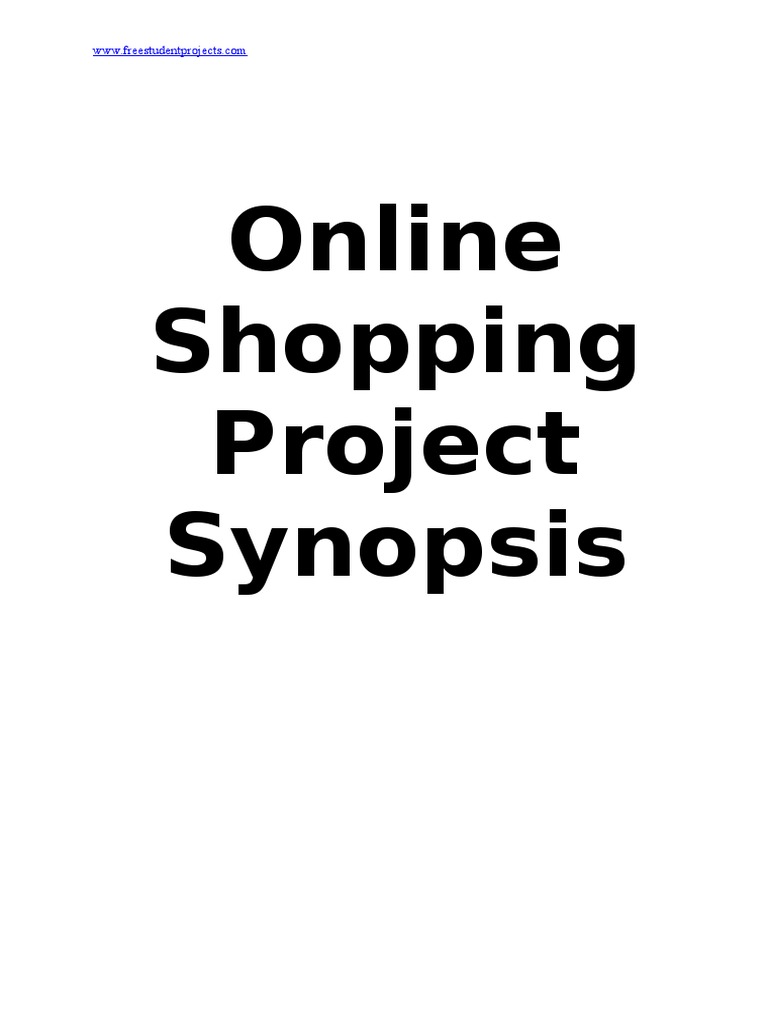 Online Shopping Project Synopsis PDF