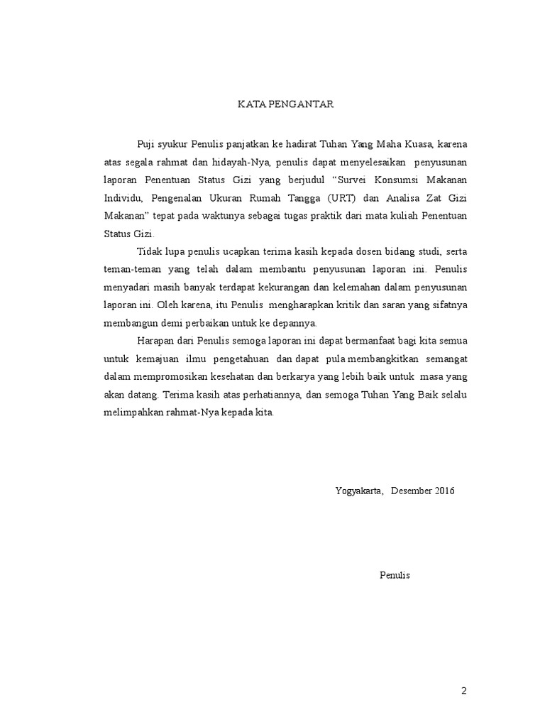  Kata  Pengantar Ukuran Rumah  Tangga 