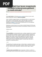 Perisabilitati Cum Facem Inregistrarile Contabile La Descarcarea Gestiunii Cu Marfa Stricata