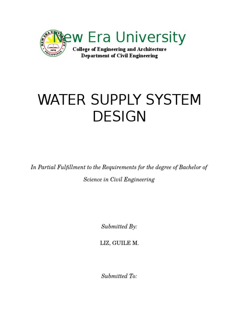 Water Supply System Design Guide | PDF | Science & Mathematics ...