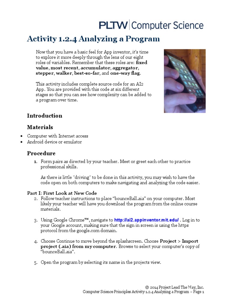 1.2.4.a AnalyzingAProgram | PDF | Computer Program | Programming
