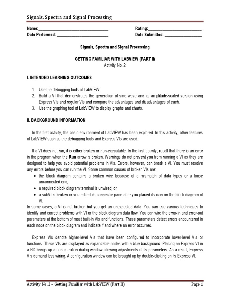 Activity02 PDF | PDF | Sampling (Signal Processing) | Signal ...