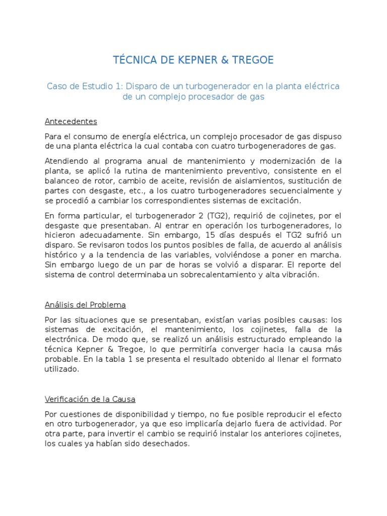 Técnica de Kepner | PDF | Ingeniería mecánica | Física Aplicada e ...