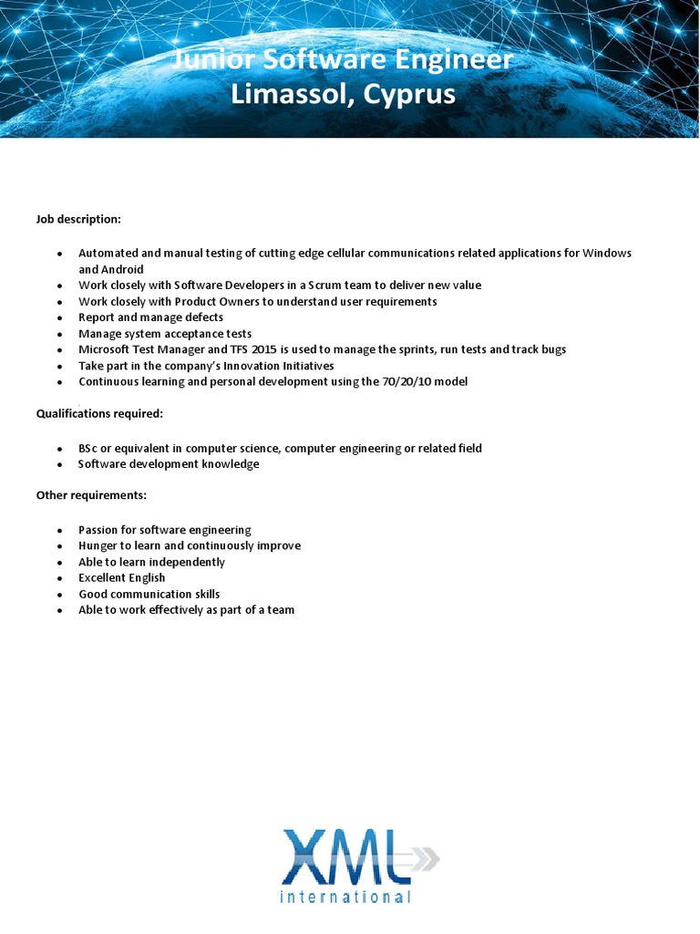 Junior Software Engineer Role | PDF | Business | Computers