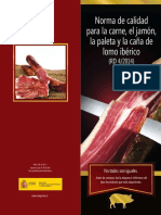 Norma de Calidad para La Carne, El Jamon, La Paleta y La Caña de Lomo Iberico PDF