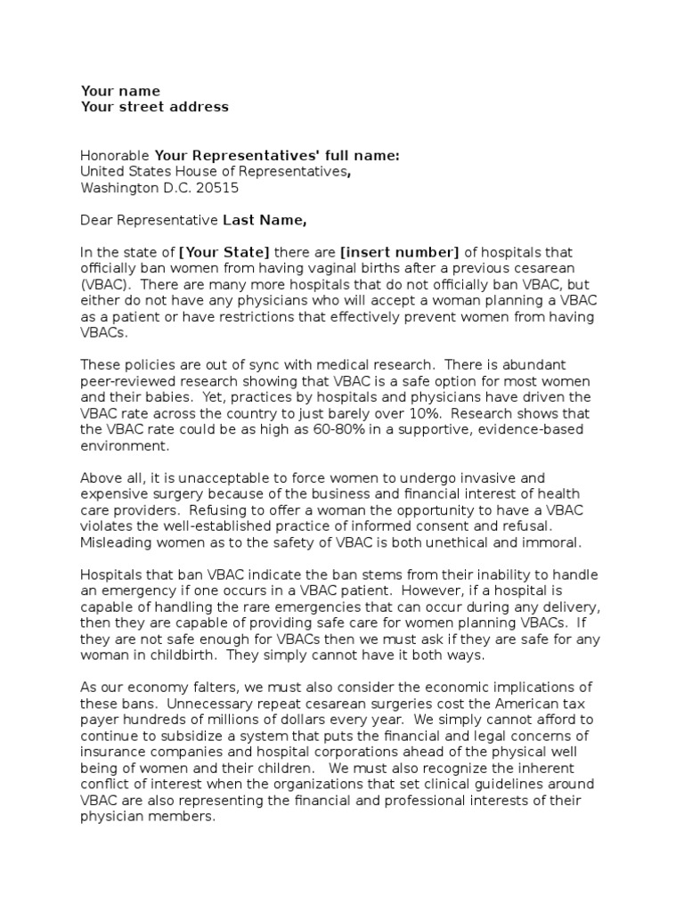 Advocate for VBAC Rights in [State] | PDF | Evidence Based Medicine ...