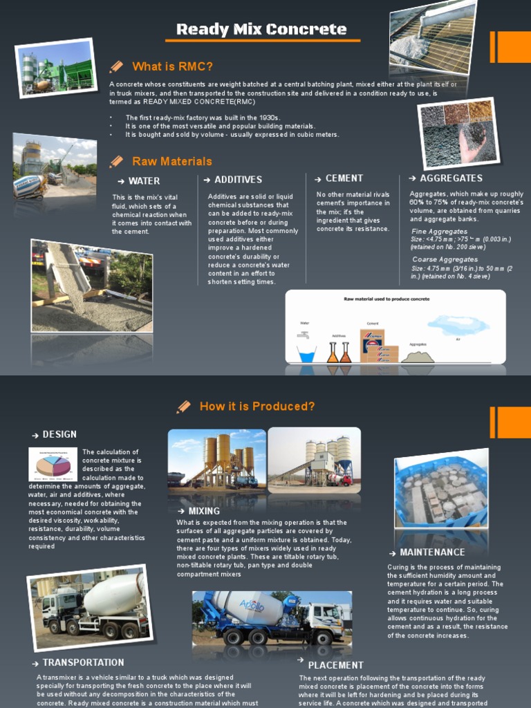 Overview of Ready Mix Concrete (RMC) | PDF | Concrete | Building ...