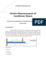 Strain Measurement of Cantilever Beam