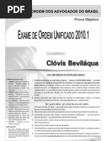 Exame OAB 2010-1 Prova Objetiva - Caderno de Questões - Clóvis Bevilaqua