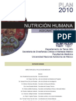 Plan de Estudios Facmed Unam Nutricion Humana