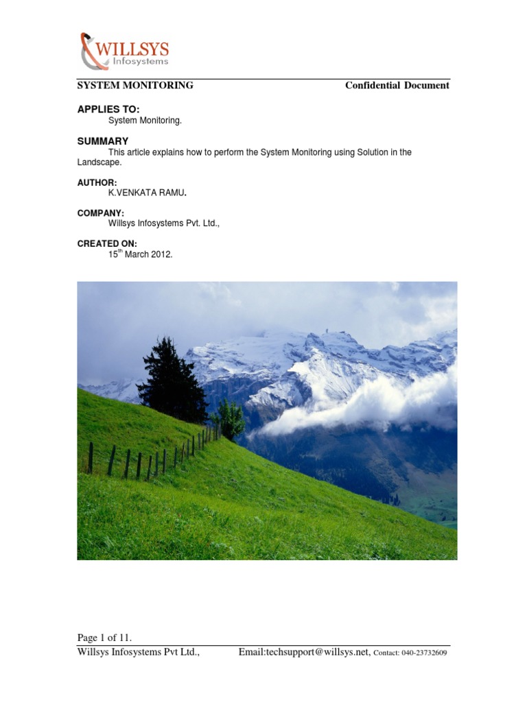 SAP System Monitoring Guide by Willsys | PDF | Computers