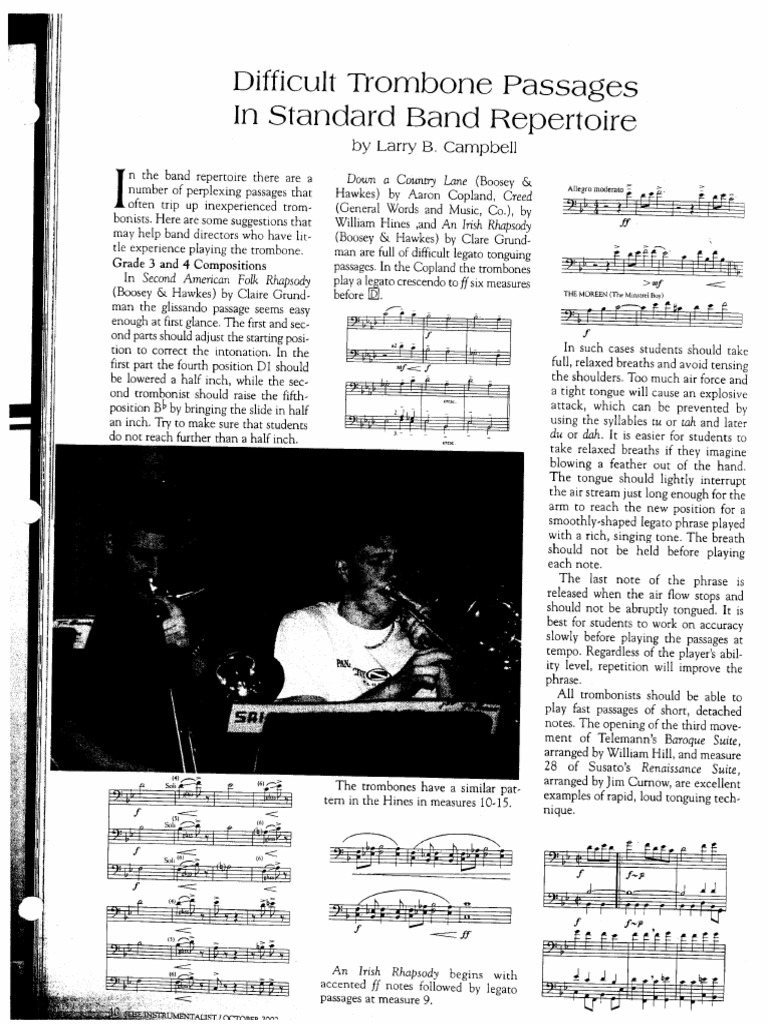 Difficult Trombone Passages PDF Trombone Classical Music