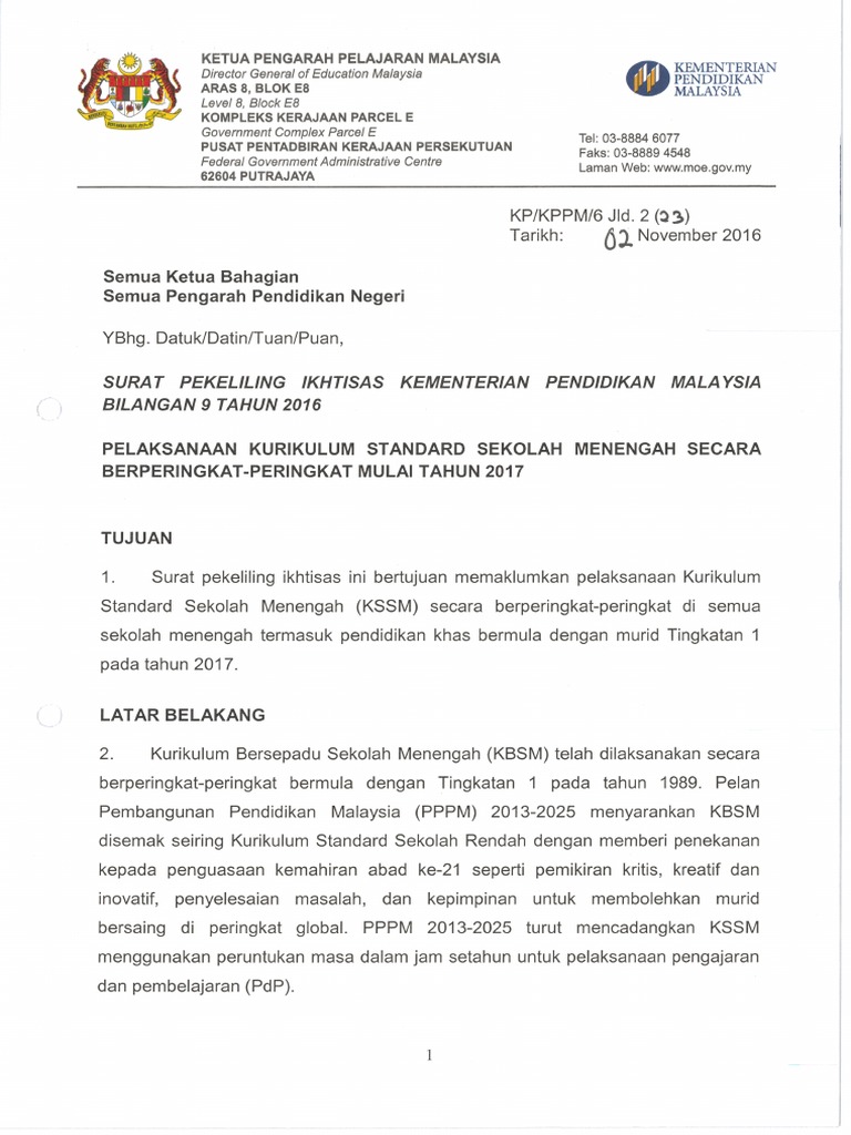 Surat Pekelililng Fizikal Sekolah