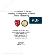 Thinking About Thinking: Coaching Strategies To Promote Clinical Reasoning