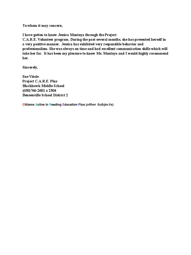 Letter of Rec 2 | PDF