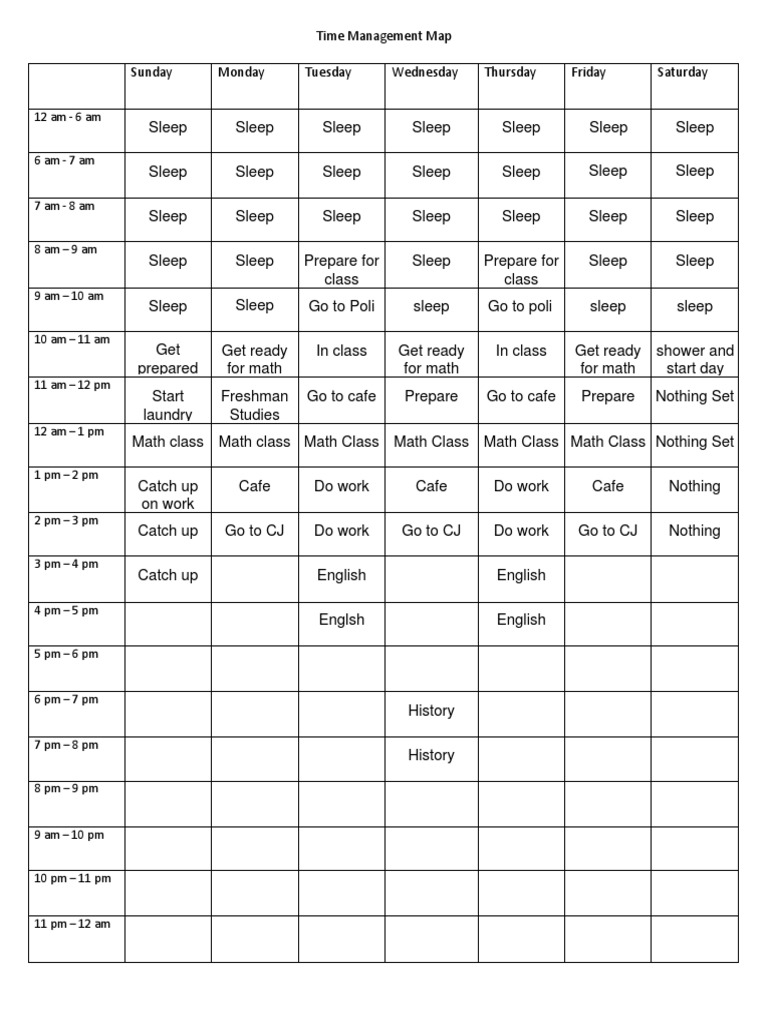 Weekly Time Management Schedule | PDF